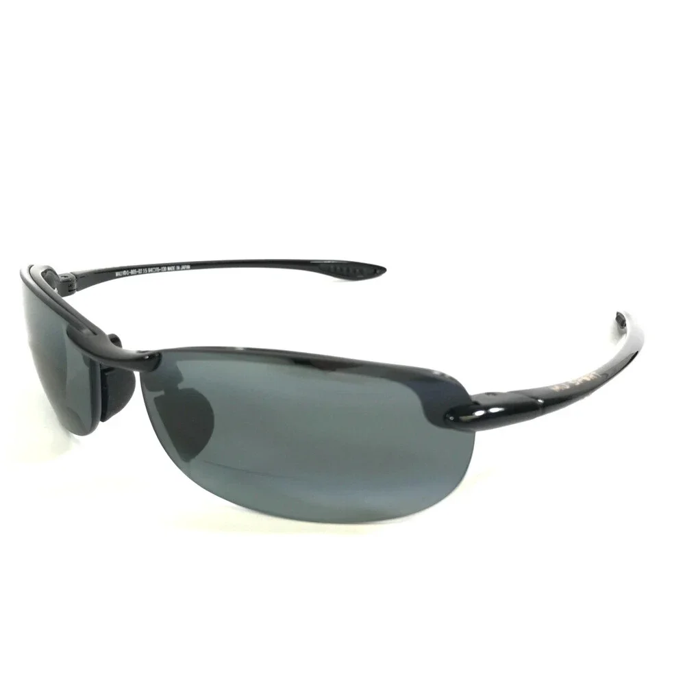 Maui Jim Sunglasses Makaha Readers +1.50 G-805-02 15 Black Gloss w/ Neutral Gray